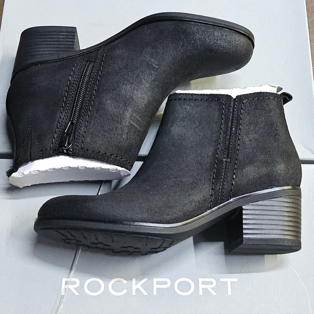 Rockport Total Motion Dorset Ankle Boots Side Zip CH0205 Booties Women 5.5 Black